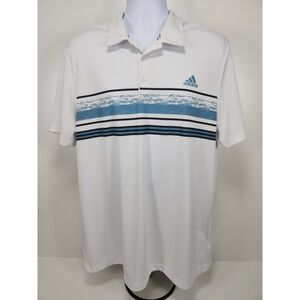 Adidas Men's XL White Golf Graphic Logo‎ Active Shirt Excellent Used Condition